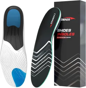 Arch Support Shoe Insoles for Men and Women, Full Length Gel Foot Inserts for Work Boot Standing All Day, Sports Running Walking Sneakers