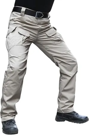 Men's Cargo Pants Water Repellent Multi Pocket Trousers Mens Work Cargos Combat Pants Tactical Trousers