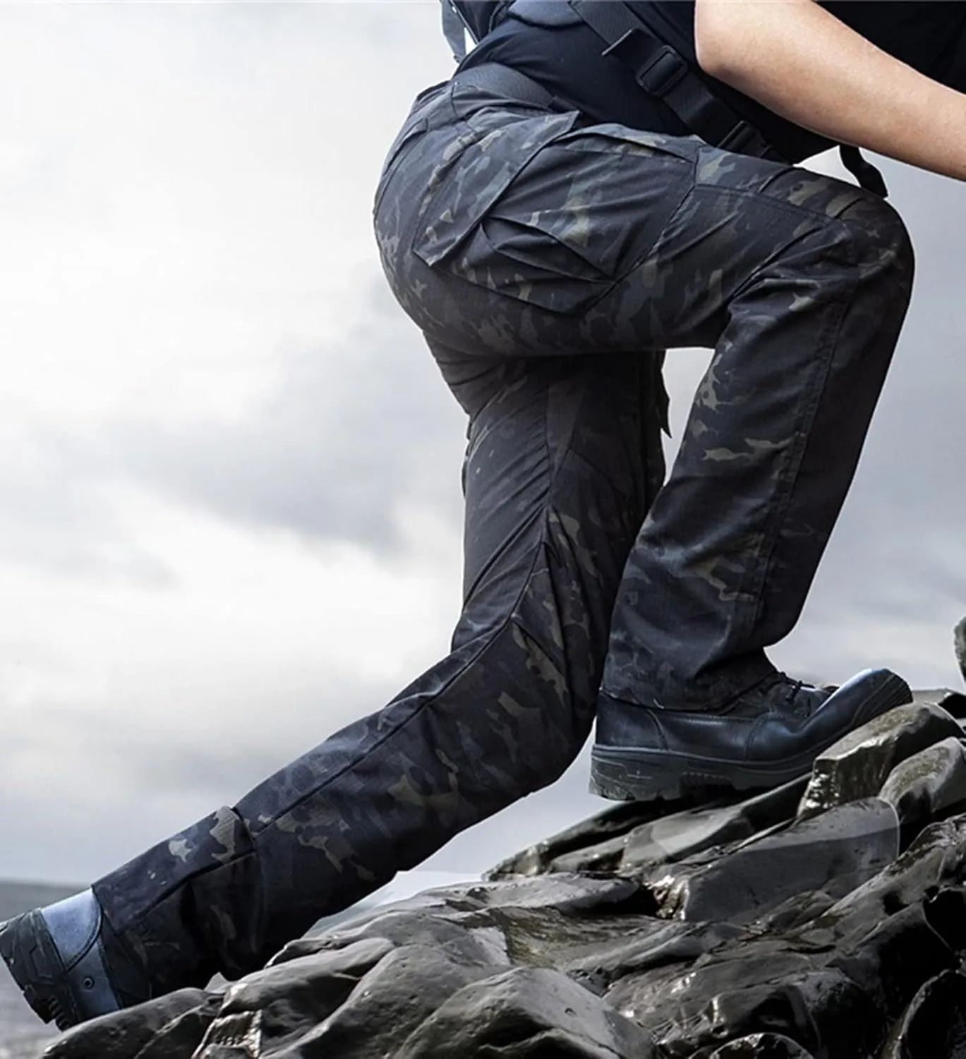 Men's Cargo Pants Water Repellent Multi Pocket Trousers Mens Work Cargos Combat Pants Tactical Trousers