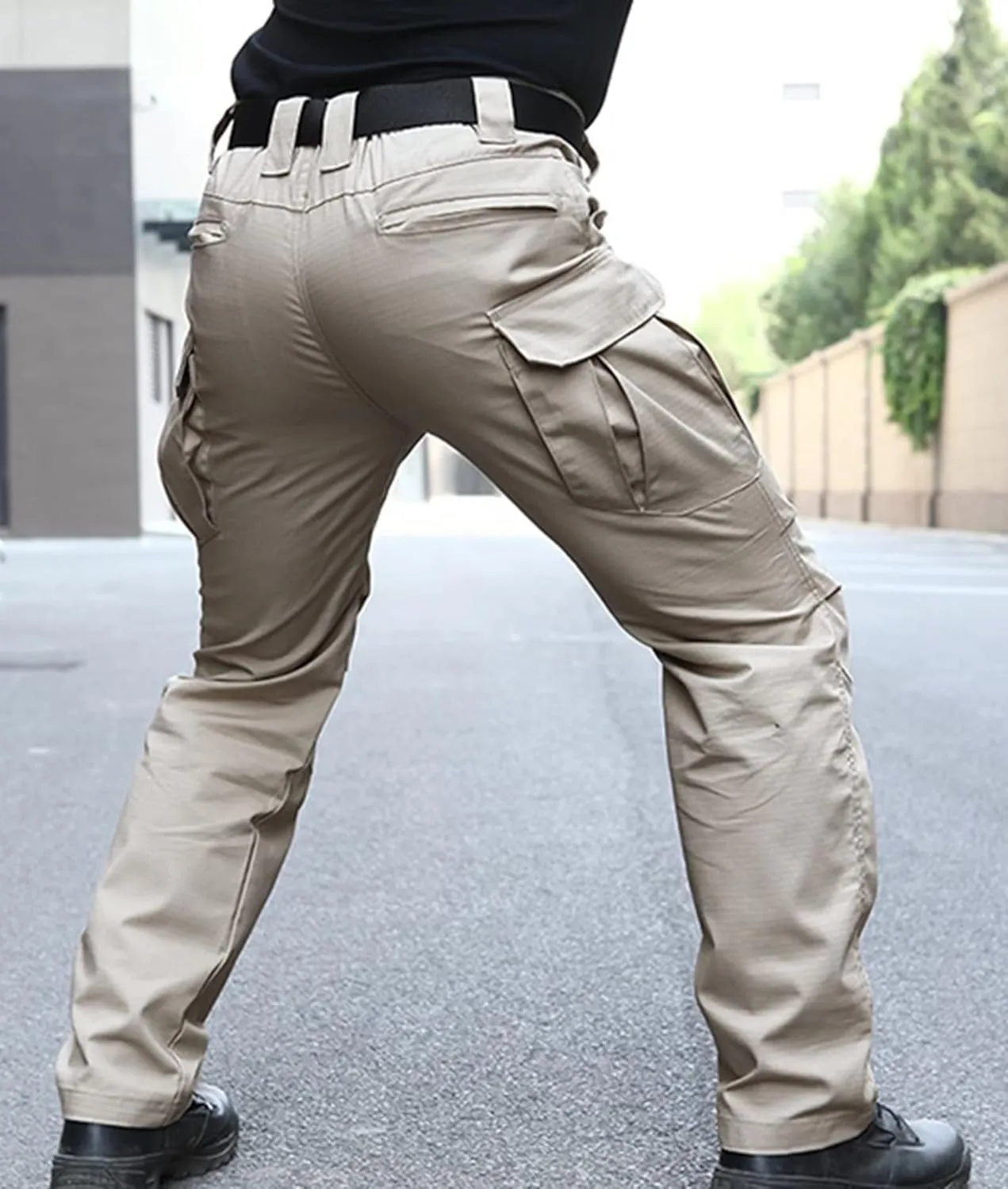 Men's Cargo Pants Water Repellent Multi Pocket Trousers Mens Work Cargos Combat Pants Tactical Trousers