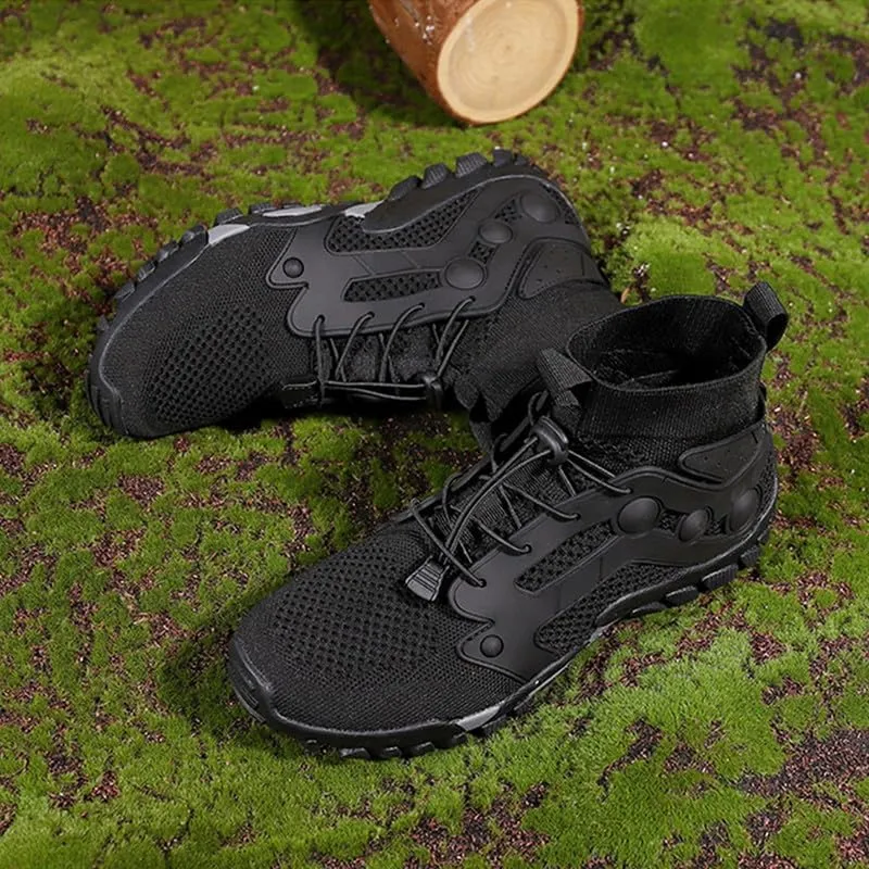 Mens High Top Water Shoes Breathable Hiking Shoes Quick Drying Sports Aqua Barefoot Shoes Anti-Slip Climbing Shoes Outdoor Fishing Shoes