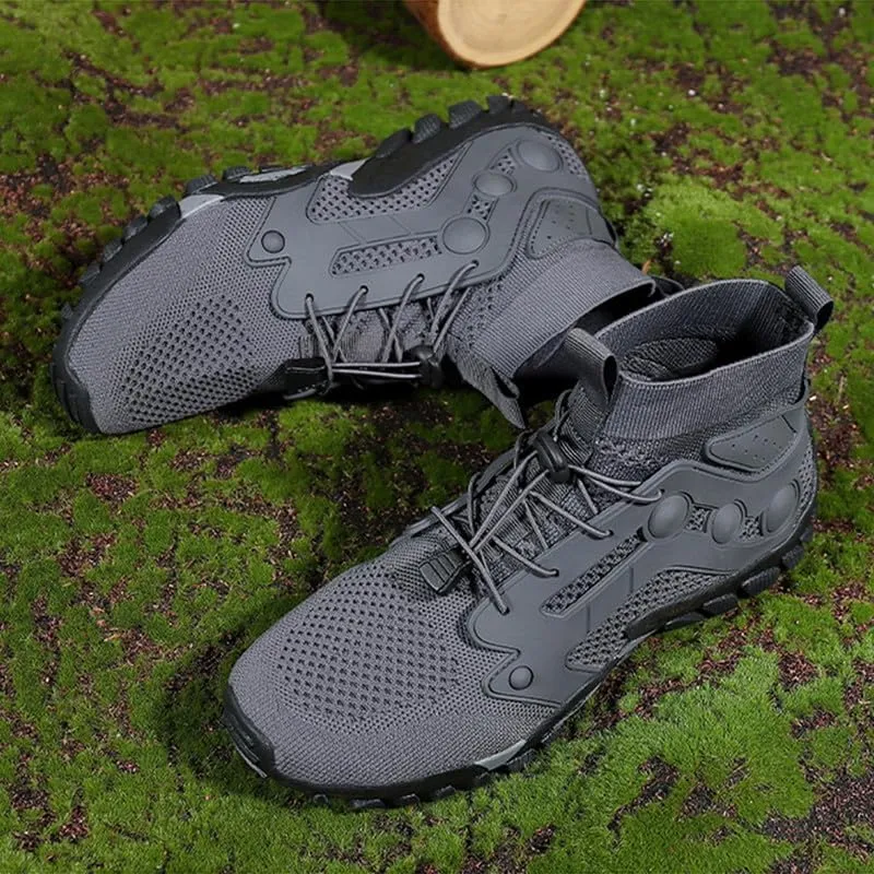 Mens High Top Water Shoes Breathable Hiking Shoes Quick Drying Sports Aqua Barefoot Shoes Anti-Slip Climbing Shoes Outdoor Fishing Shoes