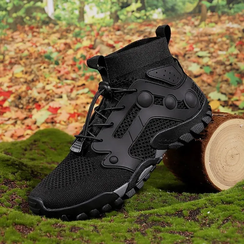 Mens High Top Water Shoes Breathable Hiking Shoes Quick Drying Sports Aqua Barefoot Shoes Anti-Slip Climbing Shoes Outdoor Fishing Shoes