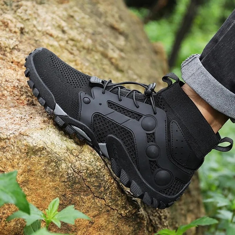 Mens High Top Water Shoes Breathable Hiking Shoes Quick Drying Sports Aqua Barefoot Shoes Anti-Slip Climbing Shoes Outdoor Fishing Shoes