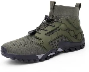 Mens High Top Water Shoes Breathable Hiking Shoes Quick Drying Sports Aqua Barefoot Shoes Anti-Slip Climbing Shoes Outdoor Fishing Shoes