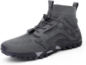 Mens High Top Water Shoes Breathable Hiking Shoes Quick Drying Sports Aqua Barefoot Shoes Anti-Slip Climbing Shoes Outdoor Fishing Shoes