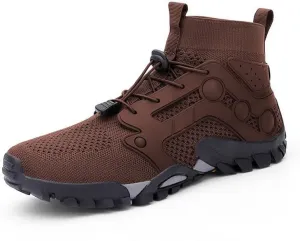 Mens High Top Water Shoes Breathable Hiking Shoes Quick Drying Sports Aqua Barefoot Shoes Anti-Slip Climbing Shoes Outdoor Fishing Shoes