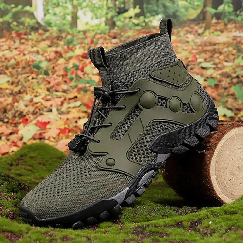 Mens High Top Water Shoes Breathable Hiking Shoes Quick Drying Sports Aqua Barefoot Shoes Anti-Slip Climbing Shoes Outdoor Fishing Shoes