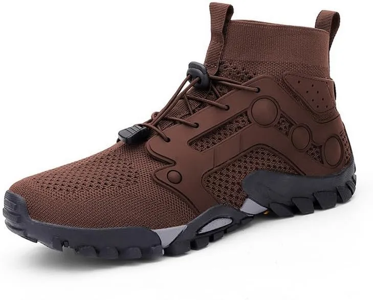 Mens High Top Water Shoes Breathable Hiking Shoes Quick Drying Sports Aqua Barefoot Shoes Anti-Slip Climbing Shoes Outdoor Fishing Shoes