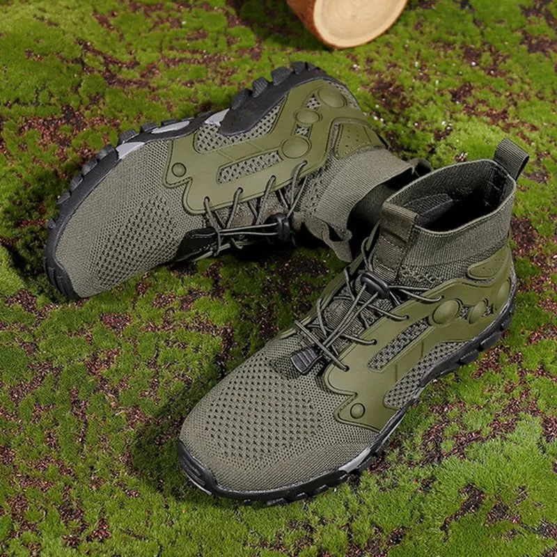 Mens High Top Water Shoes Breathable Hiking Shoes Quick Drying Sports Aqua Barefoot Shoes Anti-Slip Climbing Shoes Outdoor Fishing Shoes