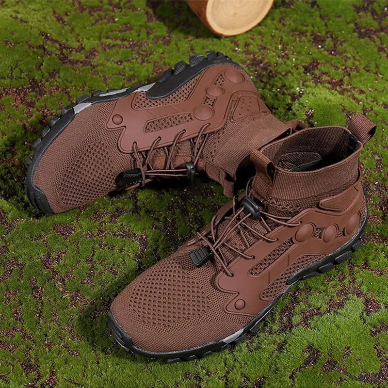 Mens High Top Water Shoes Breathable Hiking Shoes Quick Drying Sports Aqua Barefoot Shoes Anti-Slip Climbing Shoes Outdoor Fishing Shoes