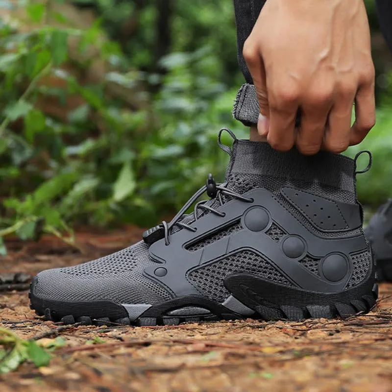 Mens High Top Water Shoes Breathable Hiking Shoes Quick Drying Sports Aqua Barefoot Shoes Anti-Slip Climbing Shoes Outdoor Fishing Shoes