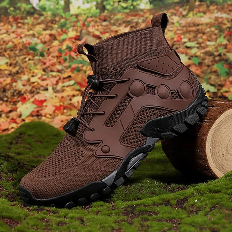 Mens High Top Water Shoes Breathable Hiking Shoes Quick Drying Sports Aqua Barefoot Shoes Anti-Slip Climbing Shoes Outdoor Fishing Shoes