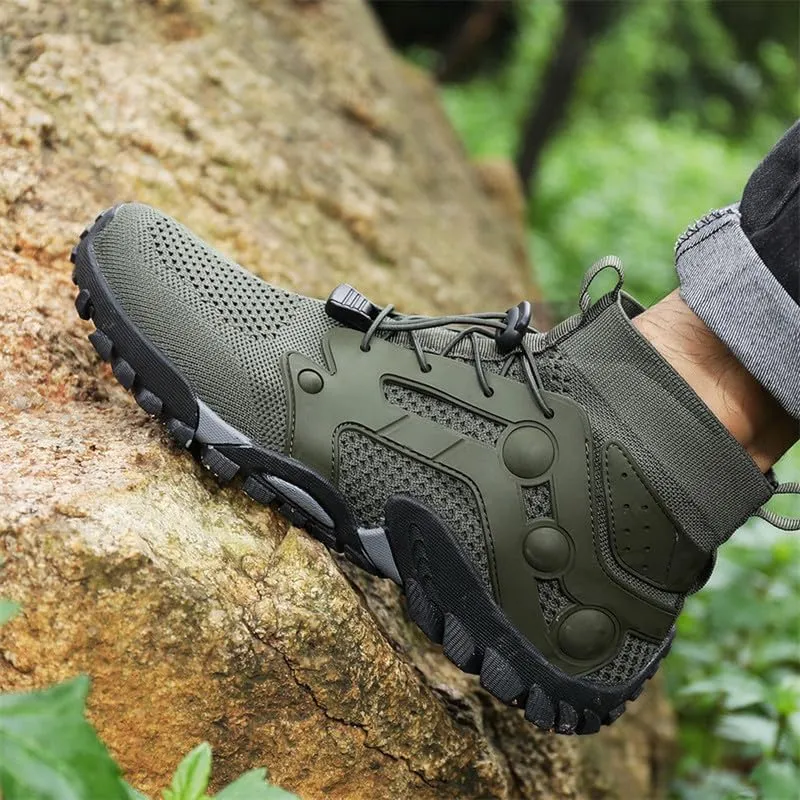Mens High Top Water Shoes Breathable Hiking Shoes Quick Drying Sports Aqua Barefoot Shoes Anti-Slip Climbing Shoes Outdoor Fishing Shoes