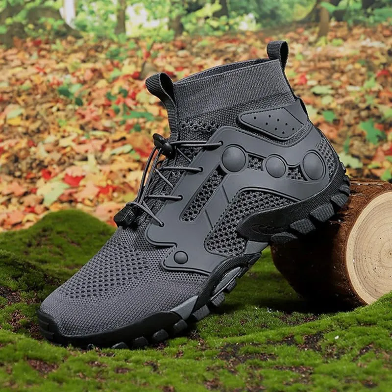 Mens High Top Water Shoes Breathable Hiking Shoes Quick Drying Sports Aqua Barefoot Shoes Anti-Slip Climbing Shoes Outdoor Fishing Shoes