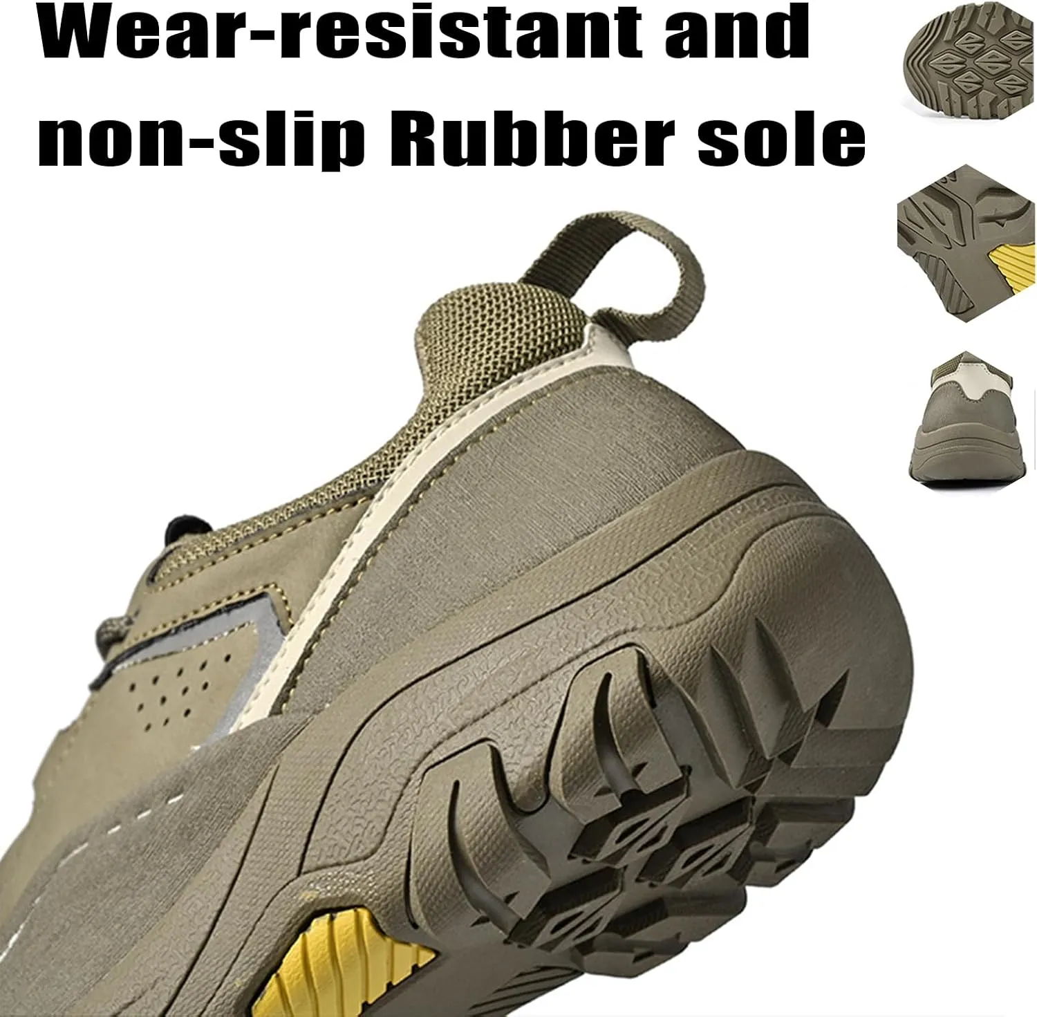 Men's Mesh Lace Up Breathable Hiking Sneakers Fashion Comfortable Lightweight Non-Slip Walking Road-Running-Shoes for Outdoor Trailing Trekking Climbing