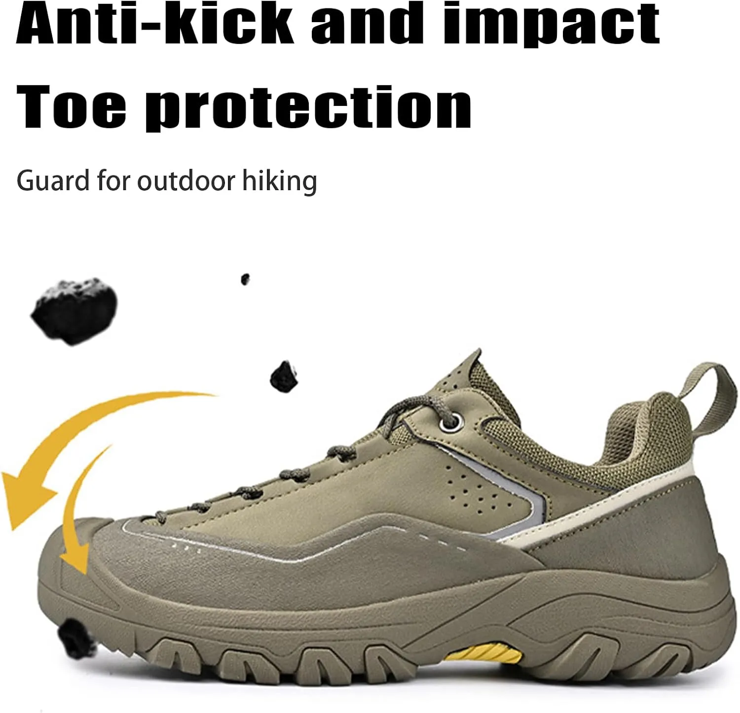 Men's Mesh Lace Up Breathable Hiking Sneakers Fashion Comfortable Lightweight Non-Slip Walking Road-Running-Shoes for Outdoor Trailing Trekking Climbing