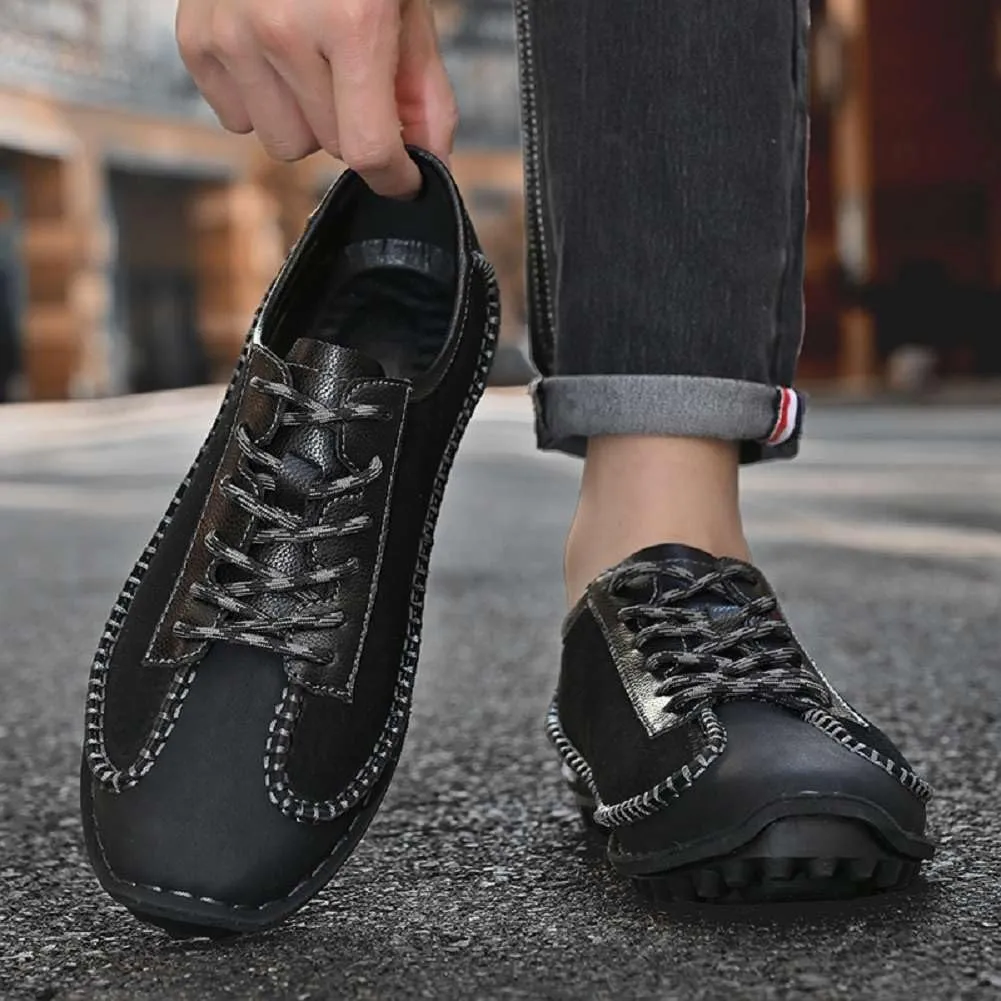 mitvr Men's Fashion Loafers Outdoor Walking Driving Shoes Comfort Casual Lace Up Sneakers
