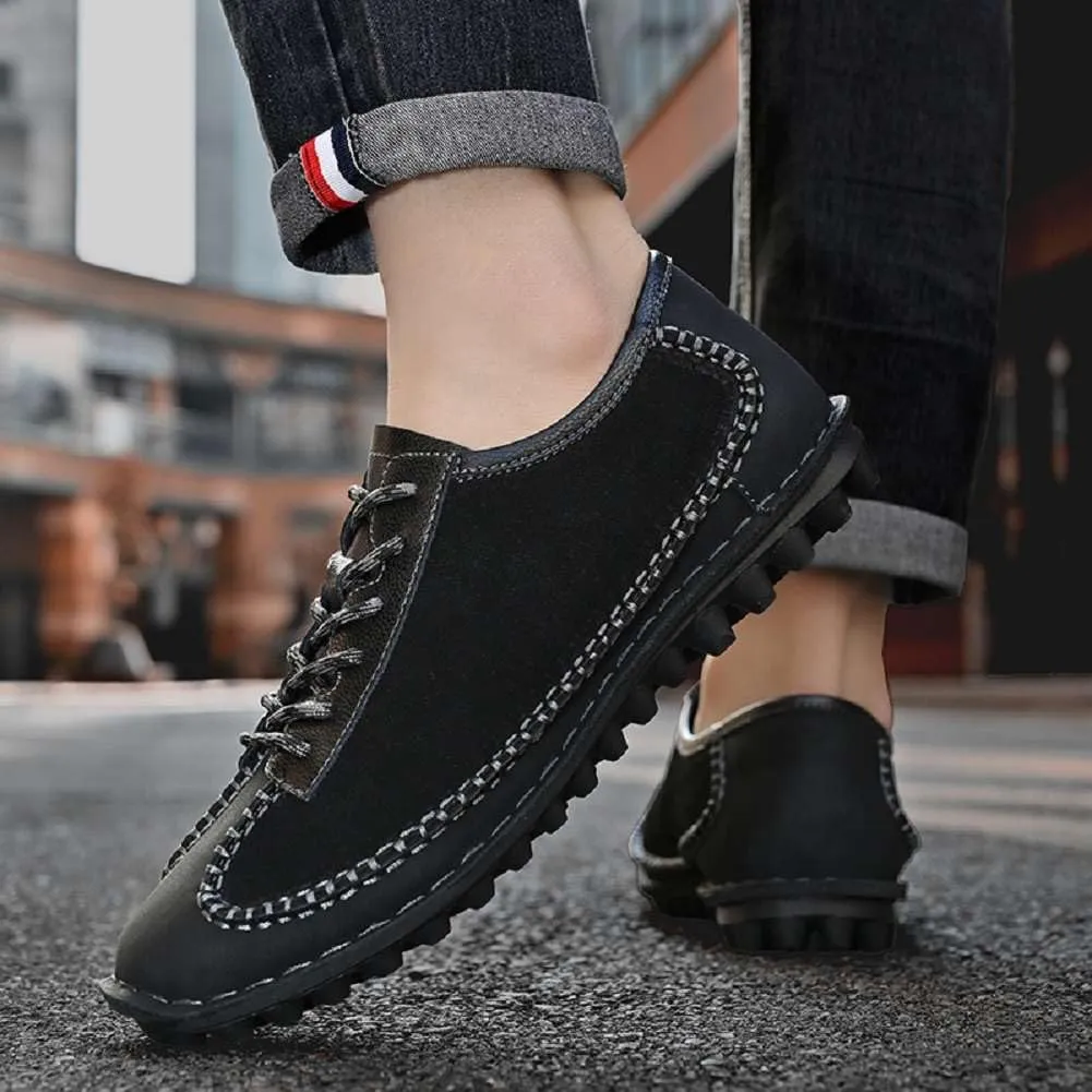 mitvr Men's Fashion Loafers Outdoor Walking Driving Shoes Comfort Casual Lace Up Sneakers