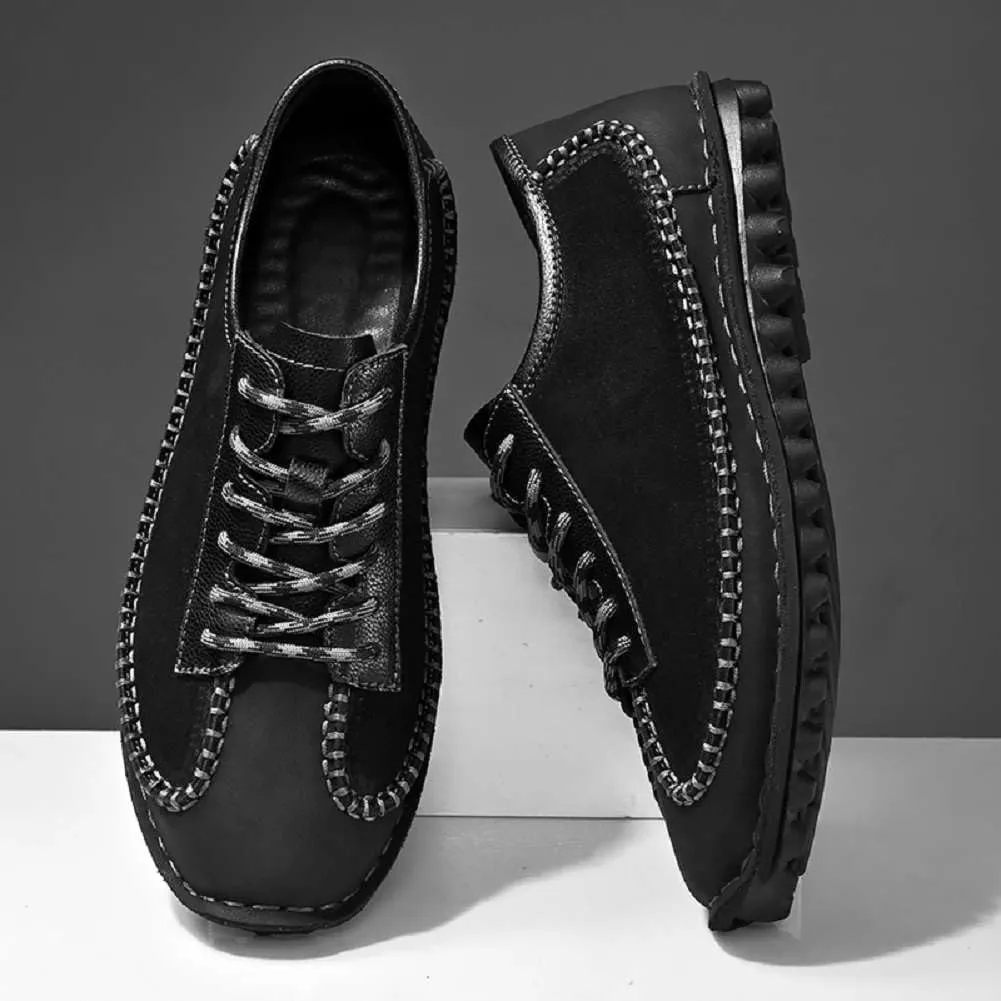 mitvr Men's Fashion Loafers Outdoor Walking Driving Shoes Comfort Casual Lace Up Sneakers