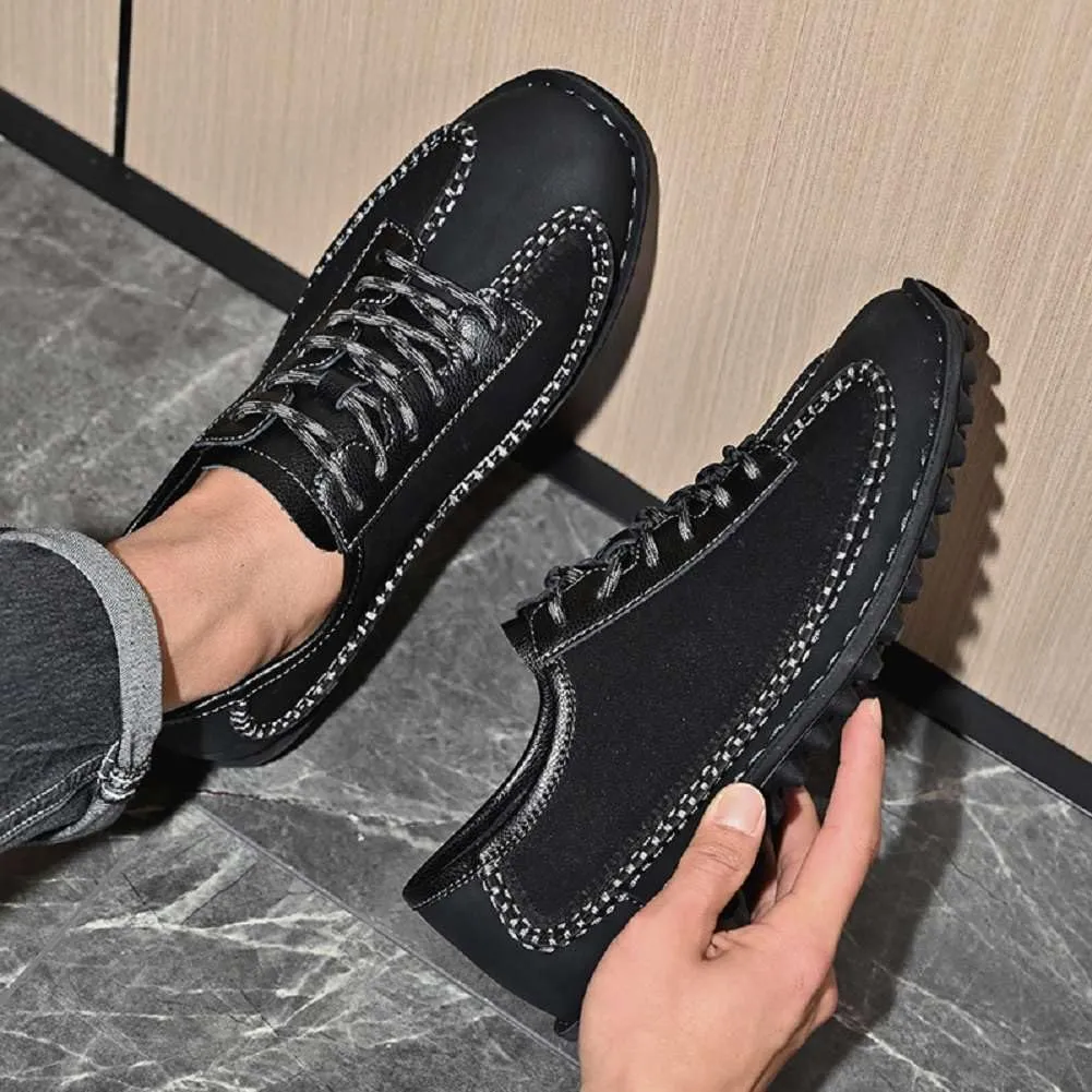 mitvr Men's Fashion Loafers Outdoor Walking Driving Shoes Comfort Casual Lace Up Sneakers