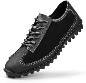 mitvr Men's Fashion Loafers Outdoor Walking Driving Shoes Comfort Casual Lace Up Sneakers